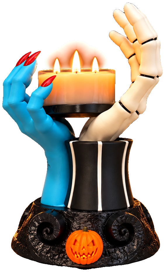 Handmade 3D printed Halloween candle holder